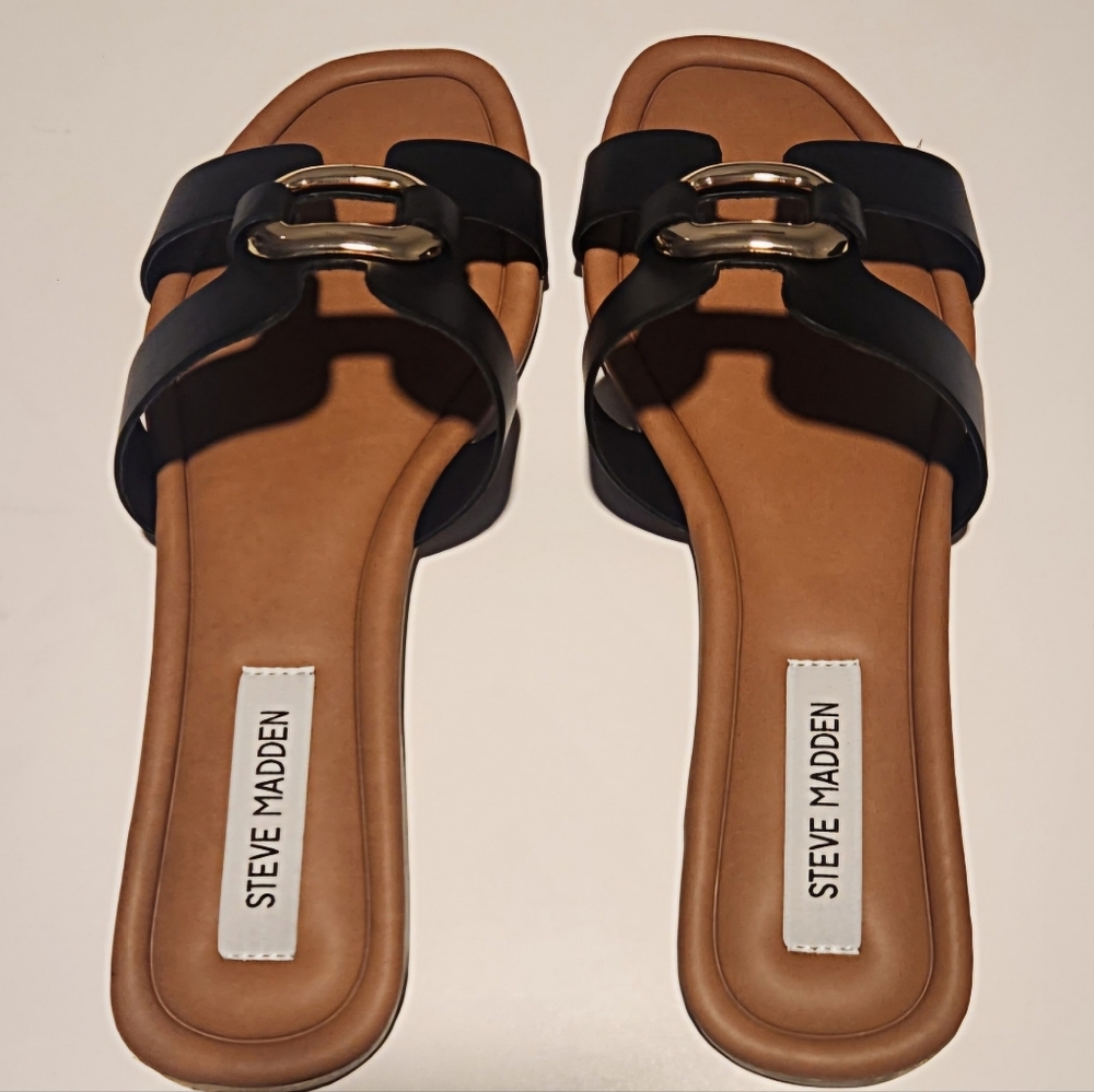 Women's Steve Madden Black Flat Sandal